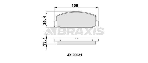 Braxis AA0131 Brake Pad Set, disc brake AA0131