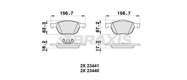 Braxis AA0124 Brake Pad Set, disc brake AA0124