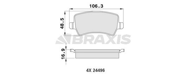 Braxis AA0119 Brake Pad Set, disc brake AA0119