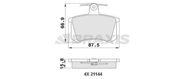 Braxis AA0117 Brake Pad Set, disc brake AA0117