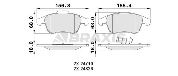 Braxis AA0116 Brake Pad Set, disc brake AA0116