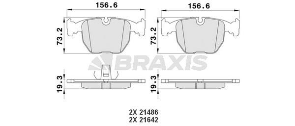 Braxis AA0110 Brake Pad Set, disc brake AA0110