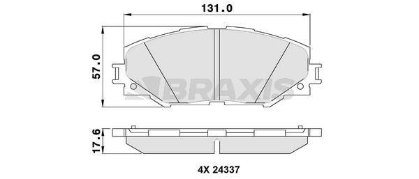 Braxis AA0107 Brake Pad Set, disc brake AA0107