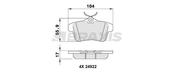 Braxis AA0106 Brake Pad Set, disc brake AA0106