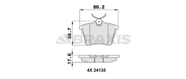 Braxis AA0105 Brake Pad Set, disc brake AA0105