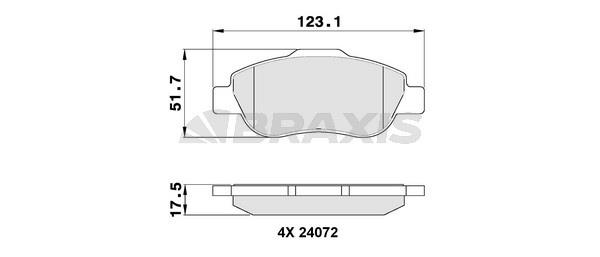 Braxis AA0102 Brake Pad Set, disc brake AA0102