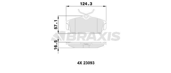 Braxis AA0095 Brake Pad Set, disc brake AA0095
