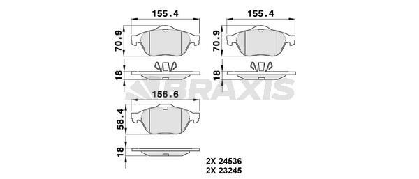 Braxis AA0092 Brake Pad Set, disc brake AA0092