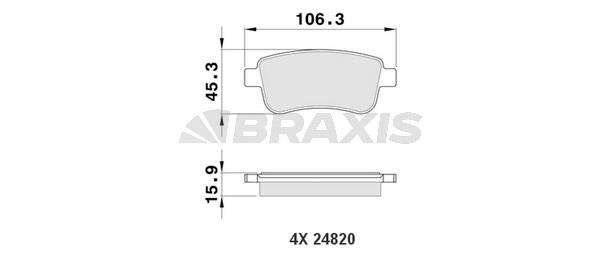 Braxis AA0087 Brake Pad Set, disc brake AA0087