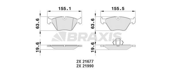 Braxis AA0084 Brake Pad Set, disc brake AA0084