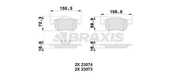 Braxis AA0077 Brake Pad Set, disc brake AA0077