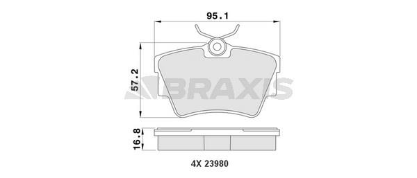 Braxis AA0070 Brake Pad Set, disc brake AA0070