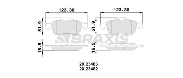 Braxis AA0068 Brake Pad Set, disc brake AA0068