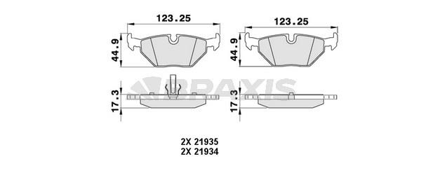 Braxis AA0056 Brake Pad Set, disc brake AA0056