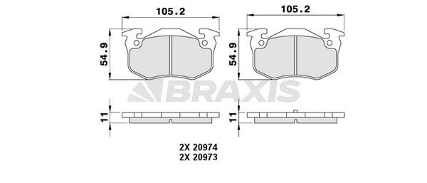 Braxis AA0049 Brake Pad Set, disc brake AA0049