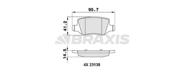 Braxis AA0047 Brake Pad Set, disc brake AA0047
