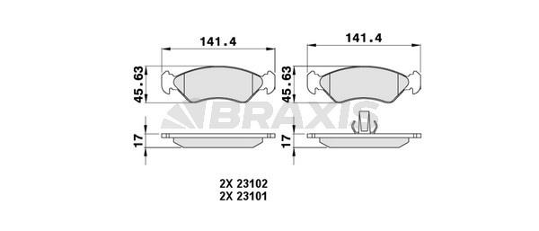 Braxis AA0046 Brake Pad Set, disc brake AA0046