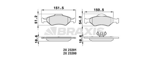 Braxis AA0041 Brake Pad Set, disc brake AA0041
