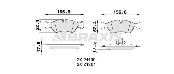 Braxis AA0038 Brake Pad Set, disc brake AA0038