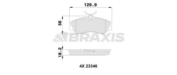 Braxis AA0033 Brake Pad Set, disc brake AA0033