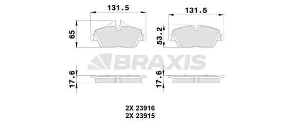 Braxis AA0031 Brake Pad Set, disc brake AA0031