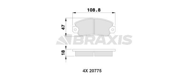 Braxis AA0030 Brake Pad Set, disc brake AA0030