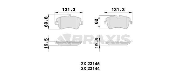 Braxis AA0029 Brake Pad Set, disc brake AA0029