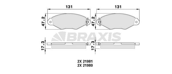 Braxis AA0014 Brake Pad Set, disc brake AA0014