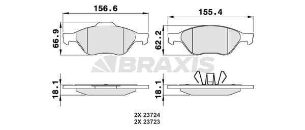 Braxis AA0010 Brake Pad Set, disc brake AA0010
