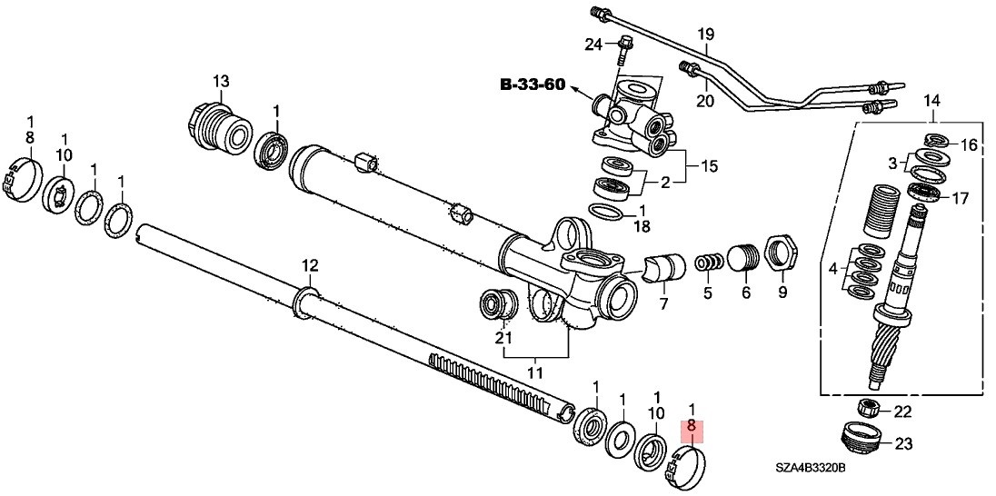 53449SZAA01 Honda Steering rack boot clamp