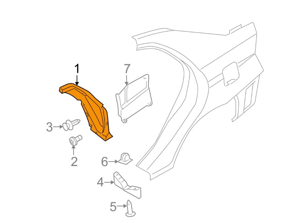 868222F501 Hyundai/Kia Inner wing panel