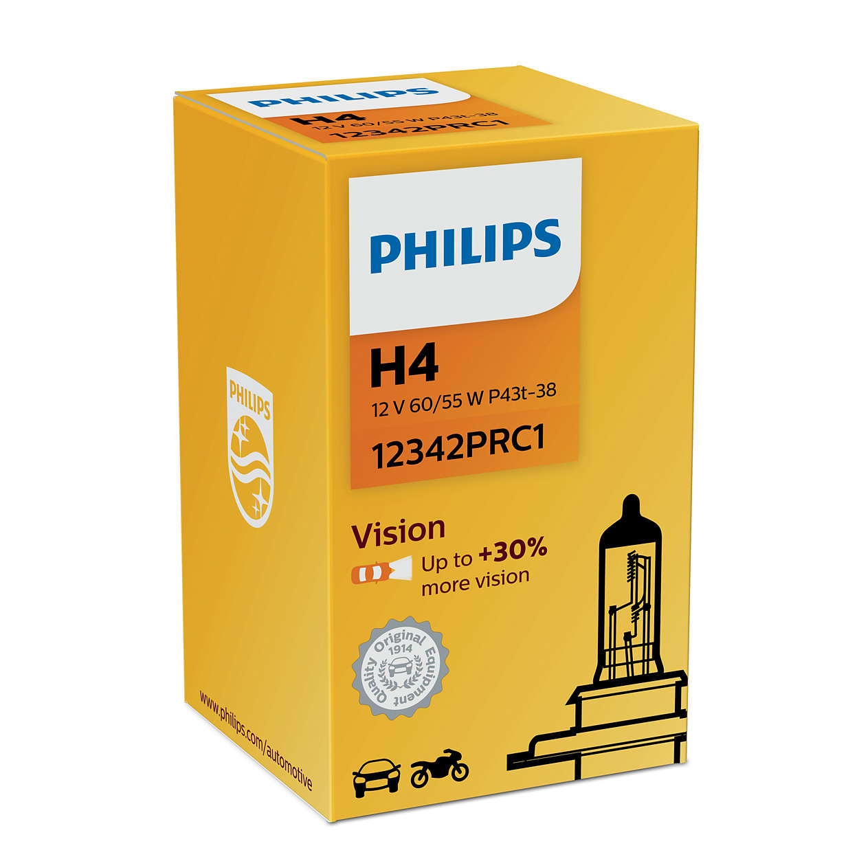 Philips Halogen lamp Philips Vision +30% 12V H4 60&#x2F;55W +30% – price 11 PLN