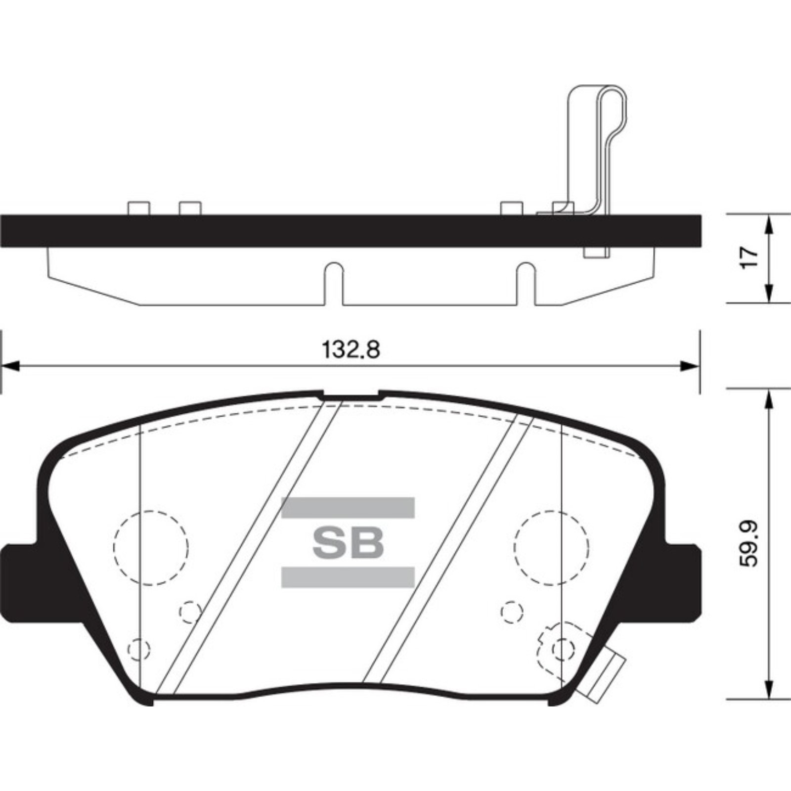Sangsin SP1424 Front disc brake pads, set SP1424