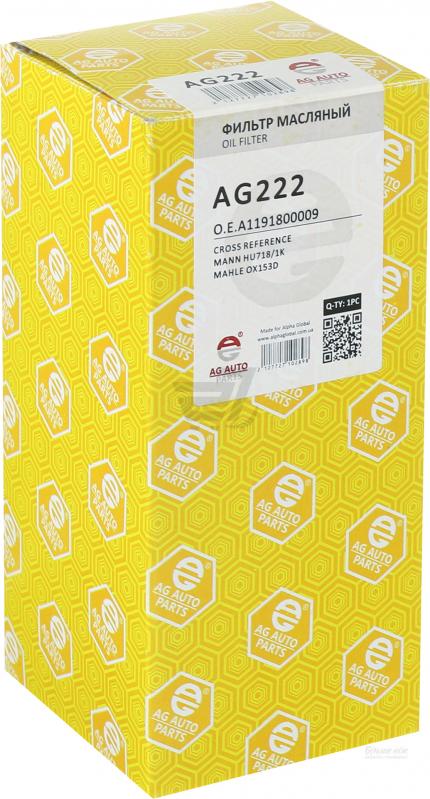 AG autoparts AG222 Oil Filter AG222
