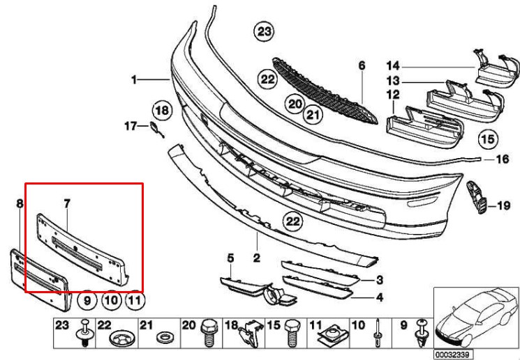 License Plate Bracket BMW 51 11 8 244 354