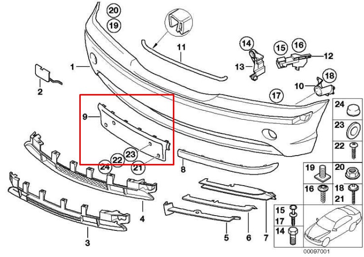 License Plate Bracket BMW 51 11 7 030 592