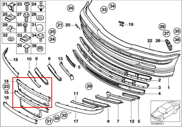 License Plate Bracket BMW 51 11 8 195 288