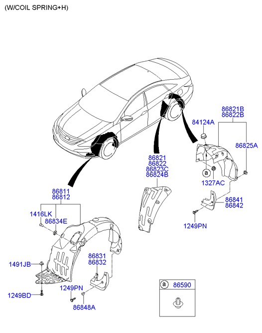 868113S500 Hyundai/Kia Fender liner front left