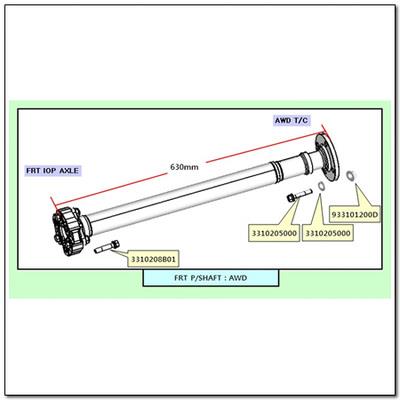 Ssang Yong 3310009502 Front propeller shaft 3310009502