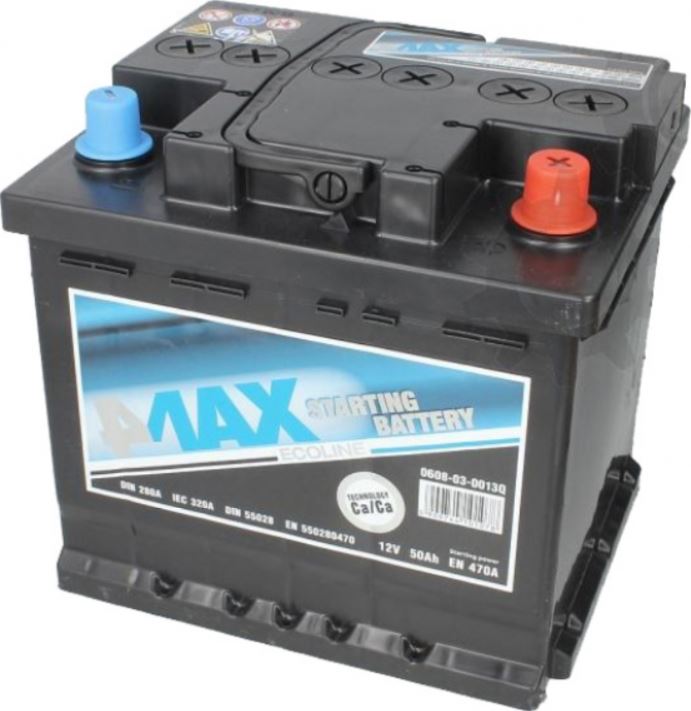 4max 0608-03-0013Q Battery 4max Ecoline 12V 50AH 470A(EN) R+ 0608030013Q