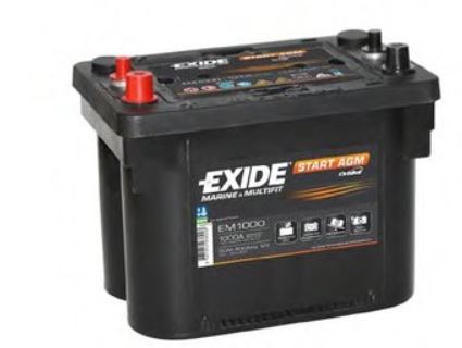 Exide EM1000 Battery Exide Start AGM 12V 50AH 800A(EN) L+ EM1000