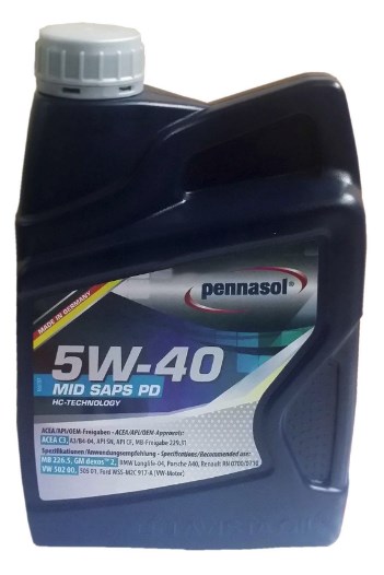 Pennasol 164320 Engine oil Pennasol MID SAPS PD 5W-40, 1L 164320
