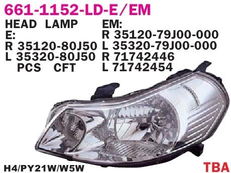 Depo 661-1152L-LD-EM Headlight left 6611152LLDEM