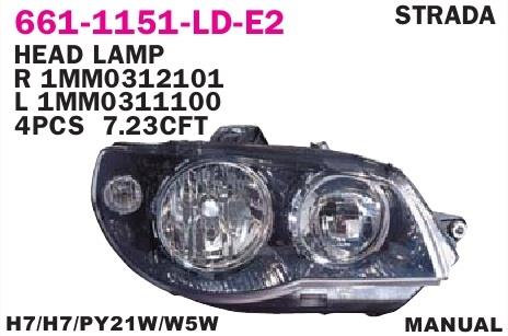 Depo 661-1151L-LD-E2 Headlight left 6611151LLDE2