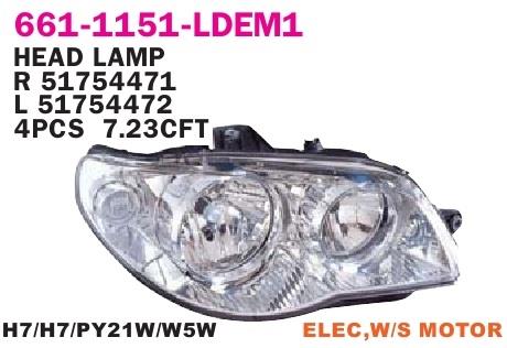 Front lights Fiat Palio: 6611151RLDEM1 Depo Headlight right