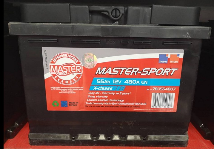 Master-sport 750554802 Battery Master-sport 12V 55AH 480A(EN) R+ 750554802