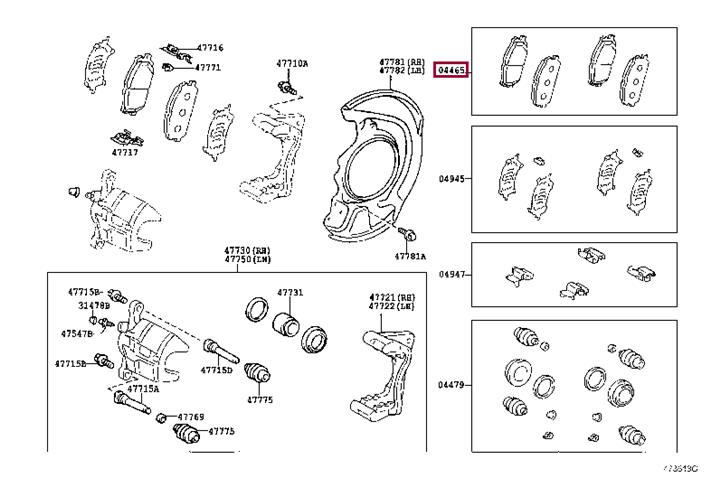 Toyota 04465-48100 Brake Pad Set, disc brake 0446548100