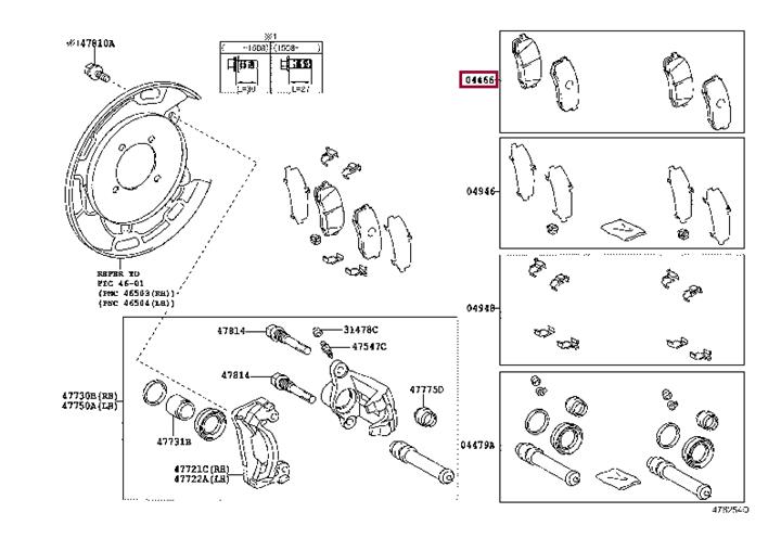 Toyota 04466-0C010 Brake Pad Set, disc brake 044660C010
