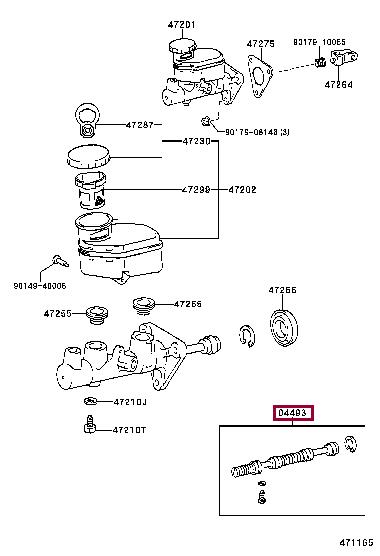 Toyota 04493-20310 Brake master cylinder repair kit 0449320310