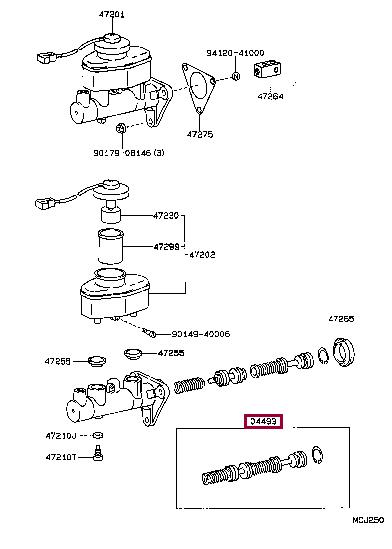 Toyota 04493-32070 Brake master cylinder repair kit 0449332070